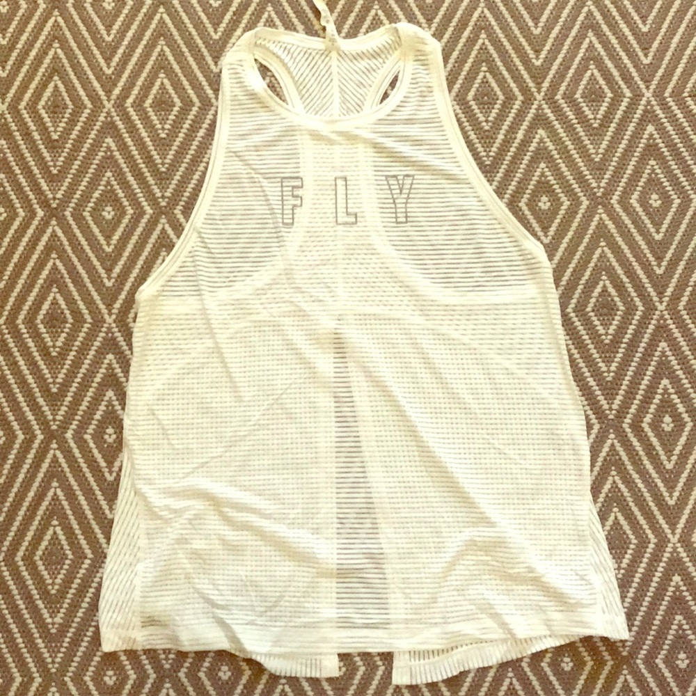 Lululemon x Flywheel Tie Back White Tank Size 6